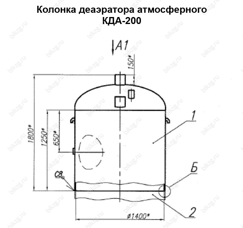 Деаэраторная колонка КДА-200 чертеж